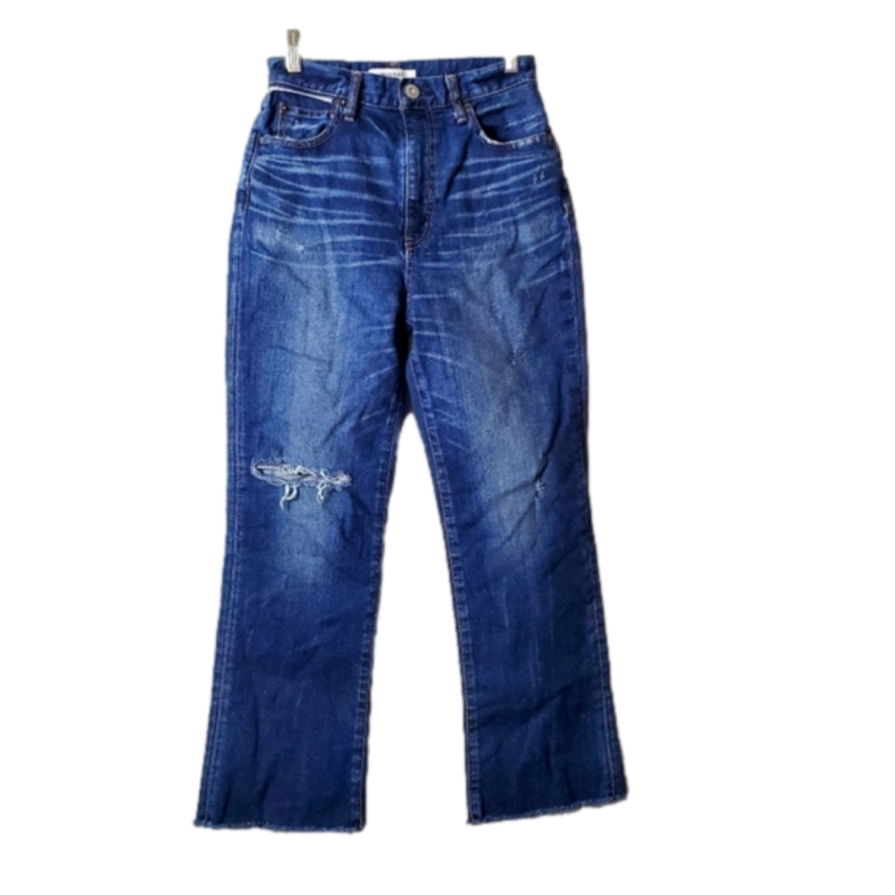 Moussy Vintage Distressed Straight Leg Denim Jeans
